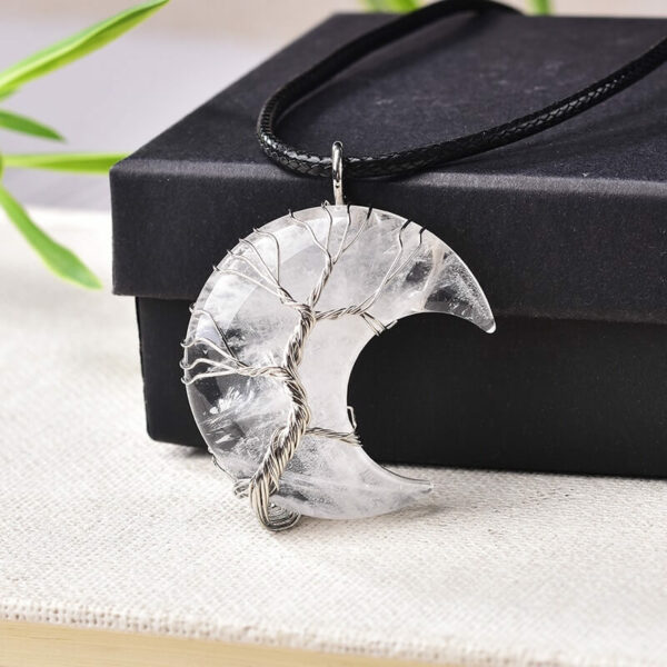 Pendentif Arbre de Vie en Quartz Clair