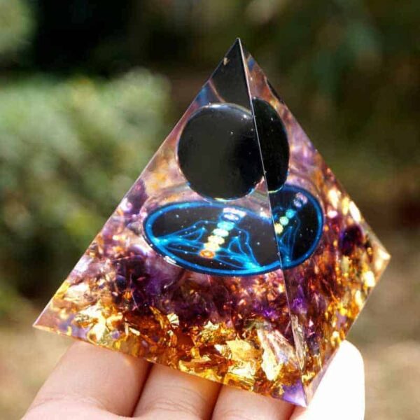 Orgonite Pyramid "7 chakras and Black Hole" - Image 3